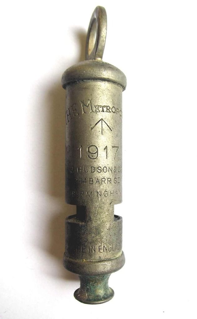 WW1 British Whistle 1914 to 1918 Trench J Hudson Army RFC RAF